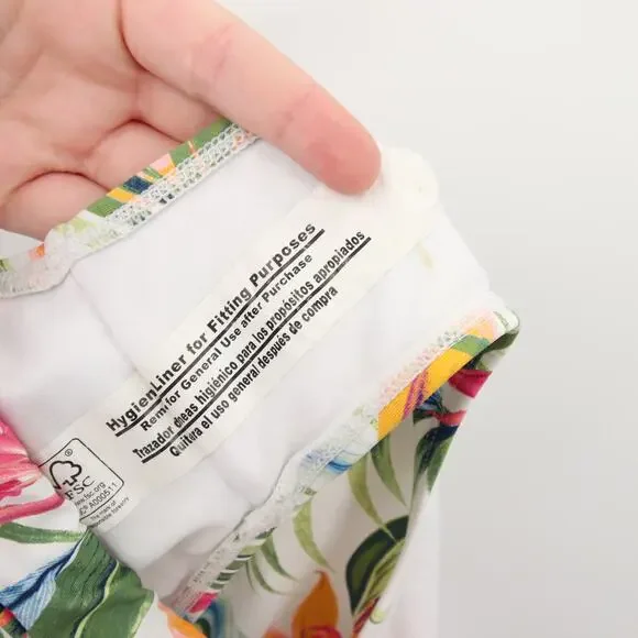Liz Claiborne Bikini Bottoms Green White Tropical Beach Floral Palm Leaf XXL - Picture 8 of 9